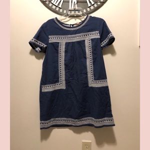Forever 21 Denim white embroidery dress